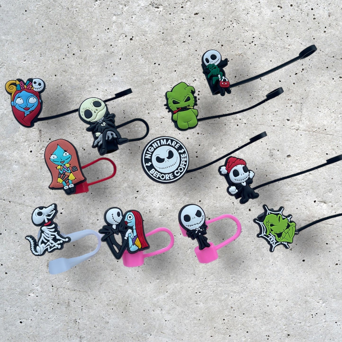 Nightmare Before Christmas Straw topper cover for 40oz Quencher tumbler. Fits Stanley V1 and H2.0 and all Dupes
