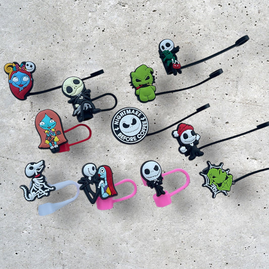 Nightmare Before Christmas Straw topper cover for 40oz Quencher tumbler. Fits Stanley V1 and H2.0 and all Dupes