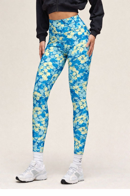 Buccleuch Studios x Shimena – Blue Blossom Buttery Soft High-Waisted Leggings